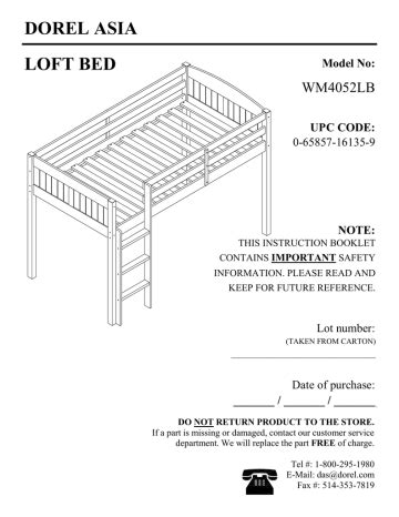 dorel home products bunk bed instructions|dorel bunk bed assembly instructions.